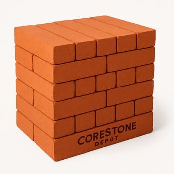 Standart divar kərpici paletdə sıralanmış vəziyyətdə