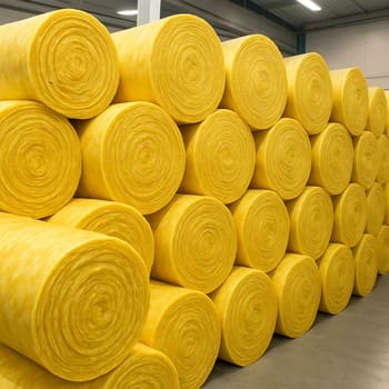 İzolyasiya rulları və dam örtüyü nümunələri ilə vitrin