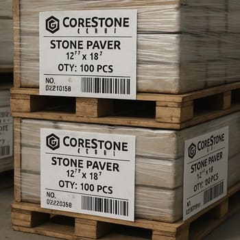 Kərpic paletlərində kataloq kodu və barkodlu etiketlər