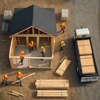 Kiçik mənzil təmiri üçün material qutuları və vedrələr