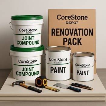 Daxili təmir üçün seçilmiş qarışıqlar və əl alətləri dəsti