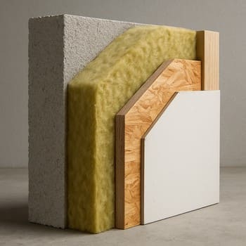 Divar kəsiyində izolyasiya qatının qalınlığını göstərən nümunə panel