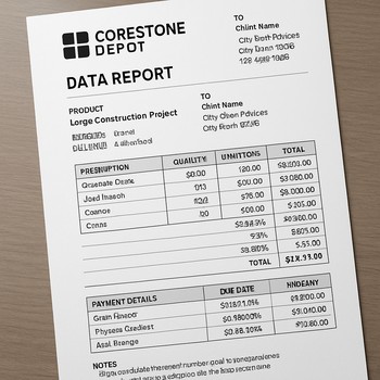 Çap olunmuş tikinti hesabatı, kataloq kodları və palet siyahısı