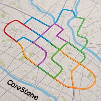 Bakı xəritəsində tikinti obyektinə qədər işıqlı marşrut xətti