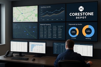 Ofisdə divarda asılmış monitorlarda bir neçə çatdırılma marşrutu