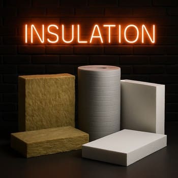 İzolyasiya rulları neon xəttlə vurğulanmış üst rəflərdə saxlanılır